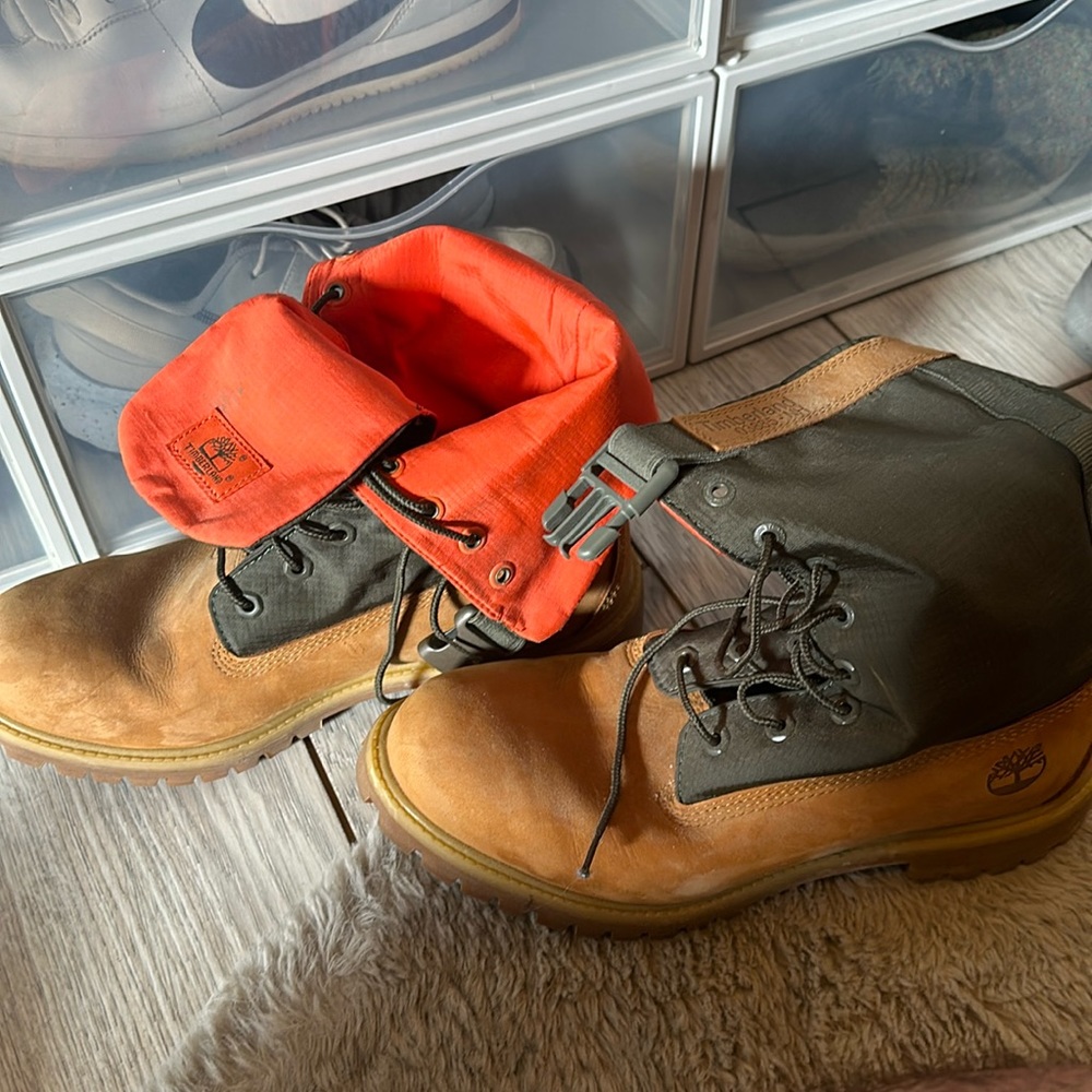 Timberland boots size 10.5 long leg or foldable